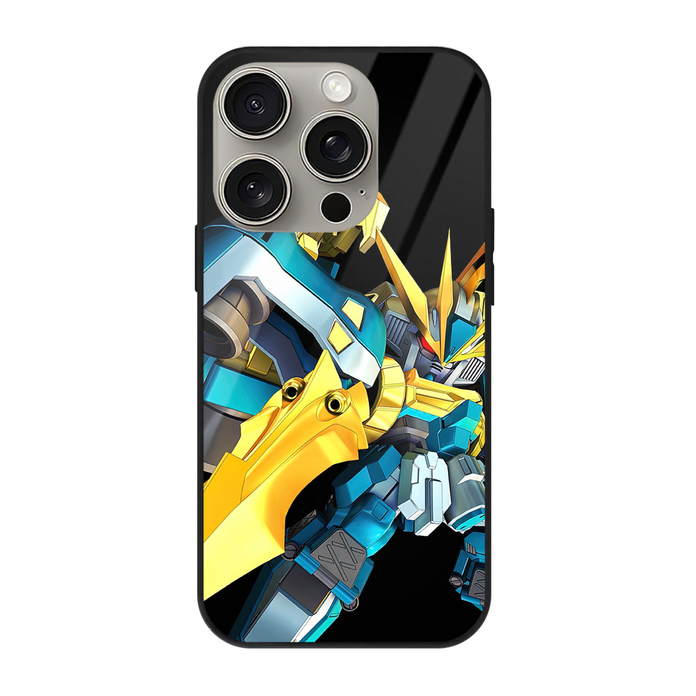（画像用） 機動戦士ガンダム Mobile Suit Gundam 【iPhone15Pro対応】スマホケース 耐衝撃＆黄変防止 背面ガラス