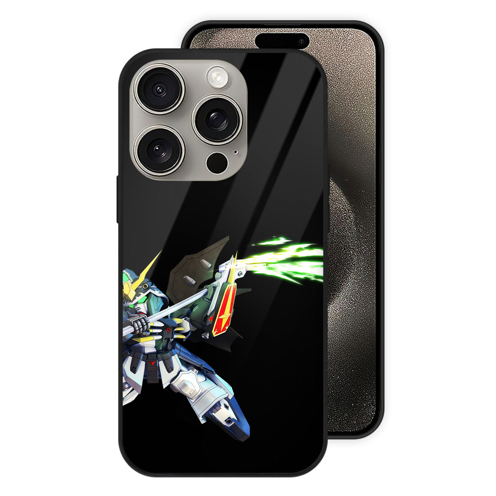 （画像用） 機動戦士ガンダム Mobile Suit Gundam 【iPhone15Pro対応】スマホケース 耐衝撃＆黄変防止 背面ガラス