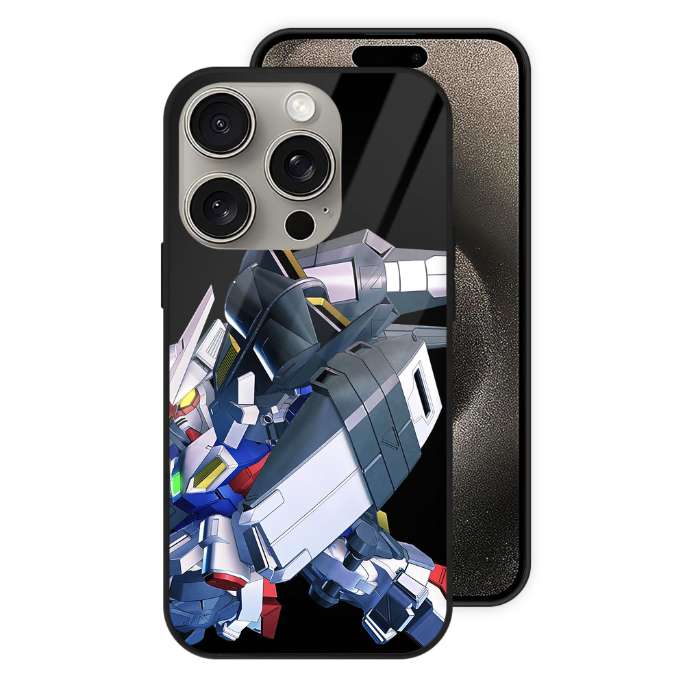 （画像用） 機動戦士ガンダム Mobile Suit Gundam 【iPhone15Pro対応】スマホケース 耐衝撃＆黄変防止 背面ガラス