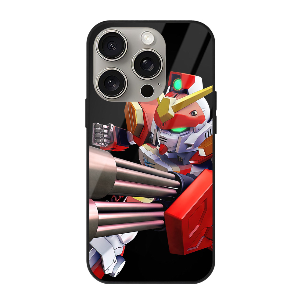 （画像用） 機動戦士ガンダム Mobile Suit Gundam 【iPhone15Pro対応】スマホケース 耐衝撃＆黄変防止 背面ガラス