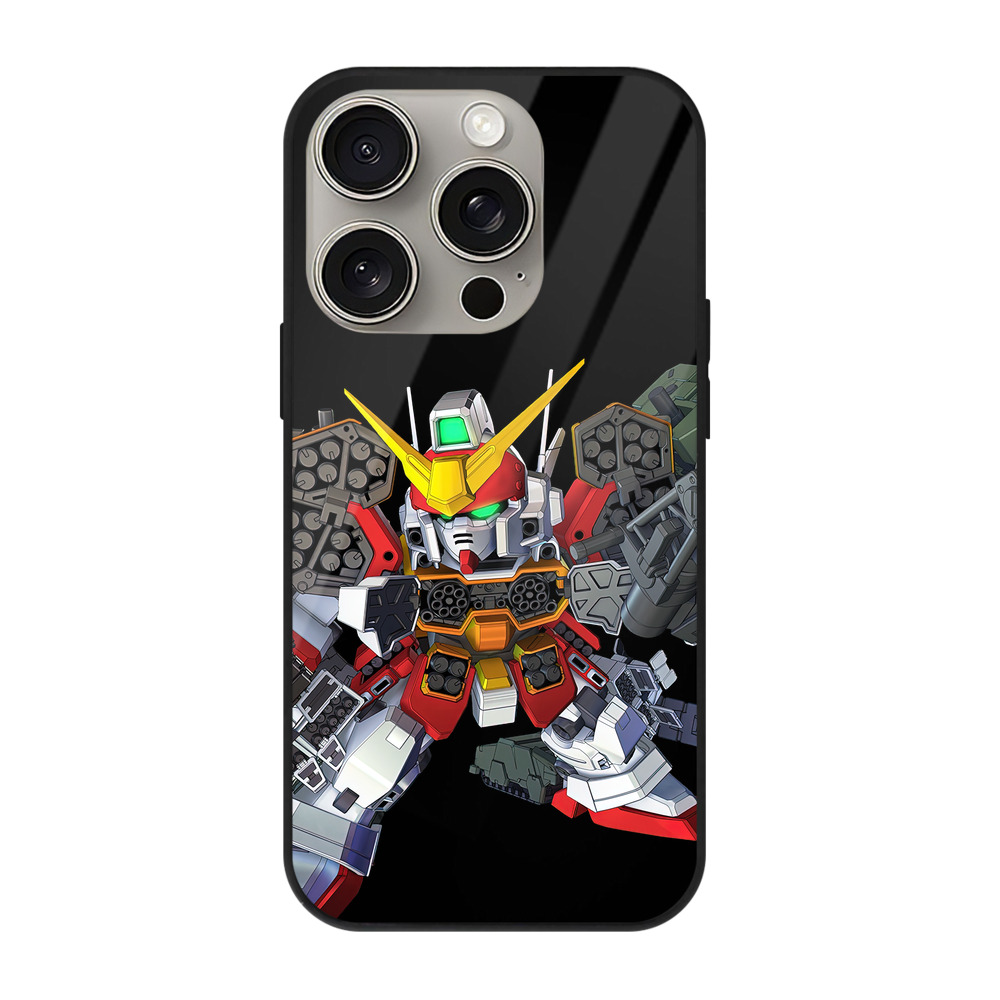 （画像用） 機動戦士ガンダム Mobile Suit Gundam 【iPhone15Pro対応】スマホケース 耐衝撃＆黄変防止 背面ガラス