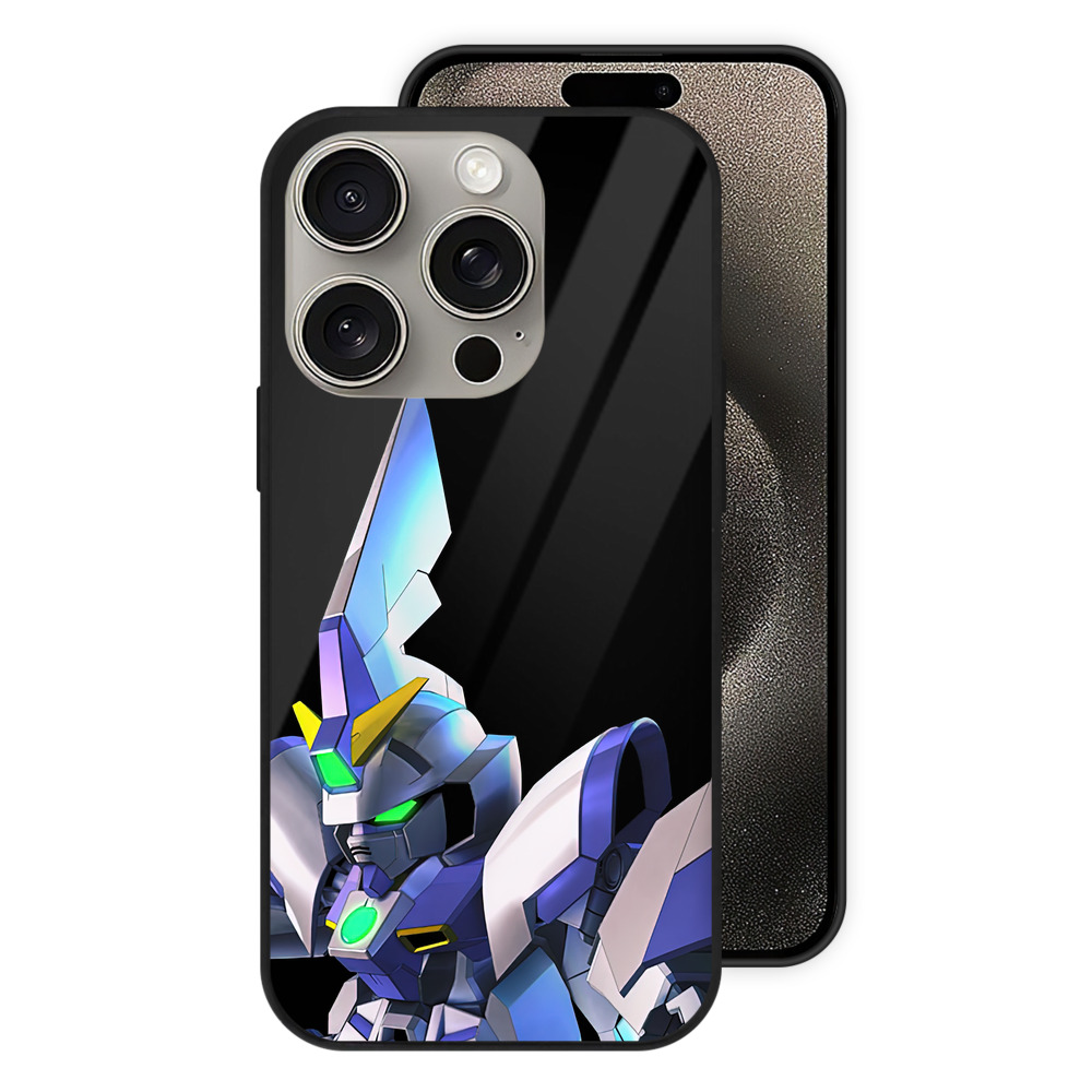 （画像用） 機動戦士ガンダム Mobile Suit Gundam 【iPhone15Pro対応】スマホケース 耐衝撃＆黄変防止 背面ガラス