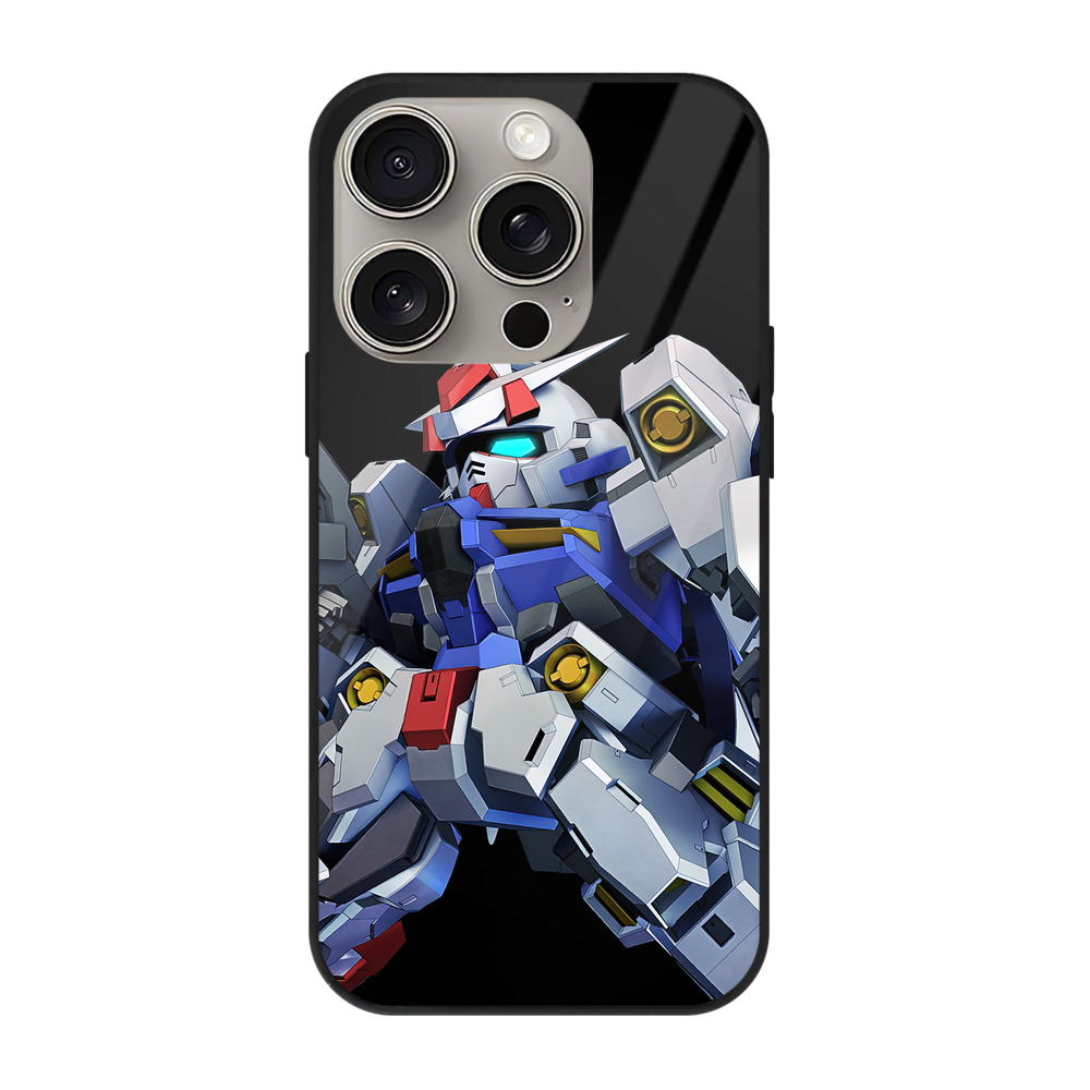 （画像用） 機動戦士ガンダム Mobile Suit Gundam 【iPhone15Pro対応】スマホケース 耐衝撃＆黄変防止 背面ガラス