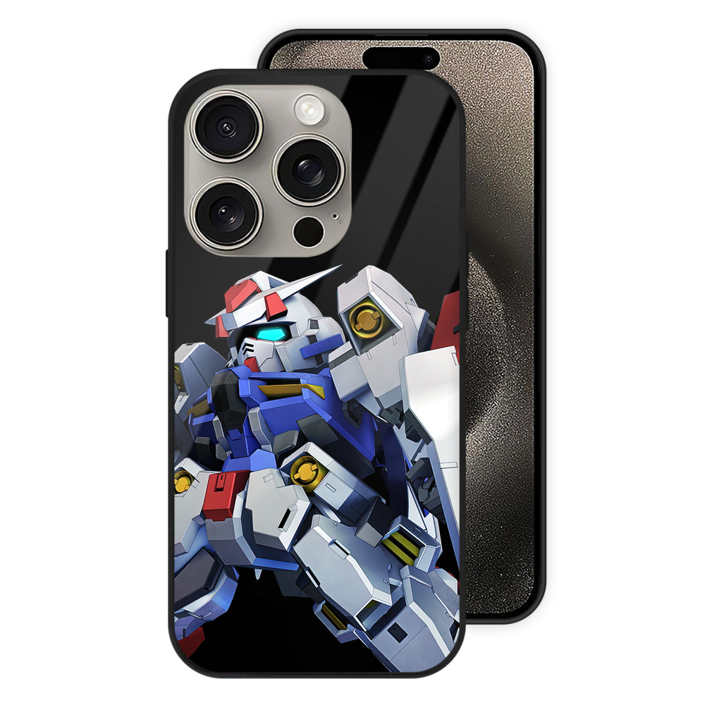 （画像用） 機動戦士ガンダム Mobile Suit Gundam 【iPhone15Pro対応】スマホケース 耐衝撃＆黄変防止 背面ガラス