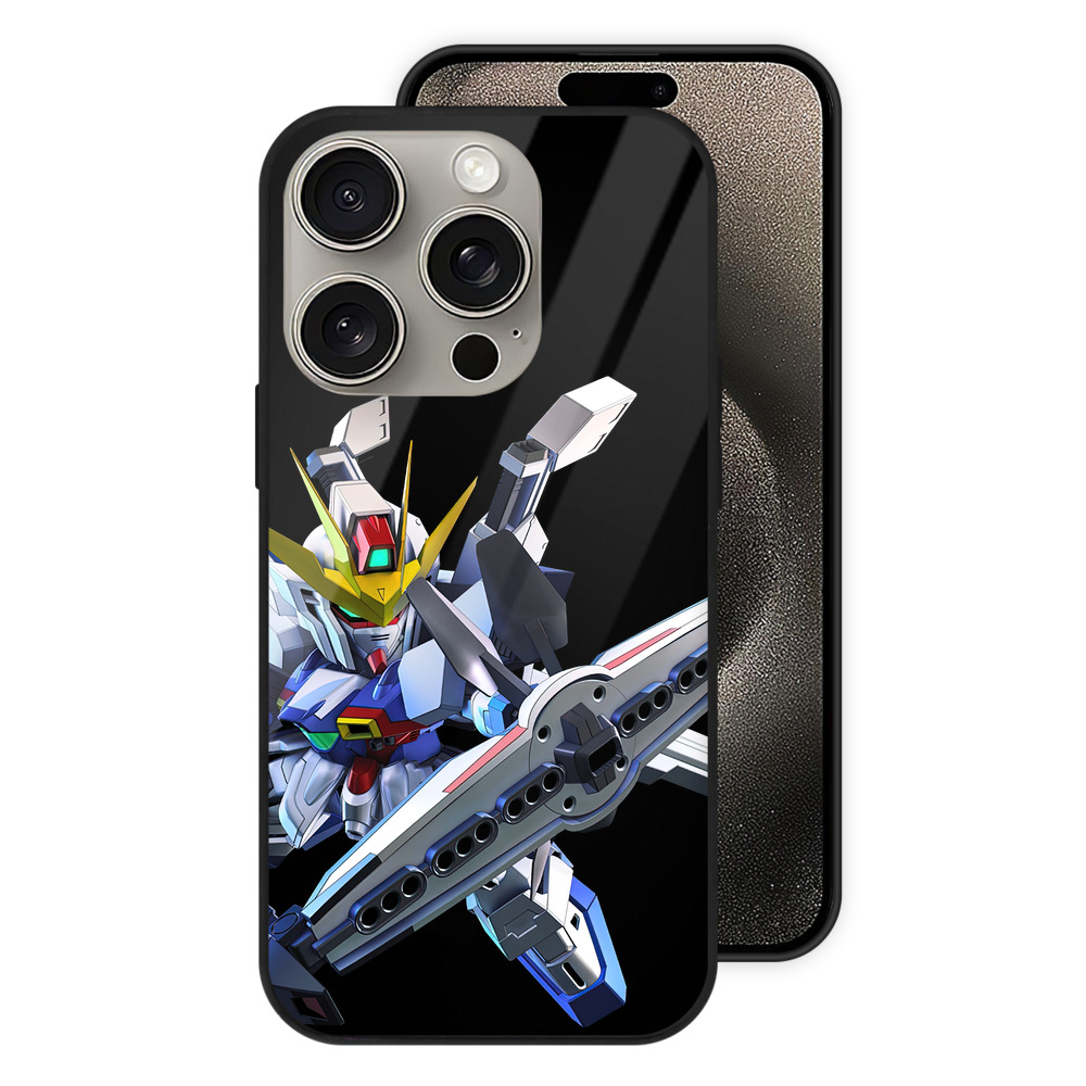 （画像用） 機動戦士ガンダム Mobile Suit Gundam 【iPhone15Pro対応】スマホケース 耐衝撃＆黄変防止 背面ガラス