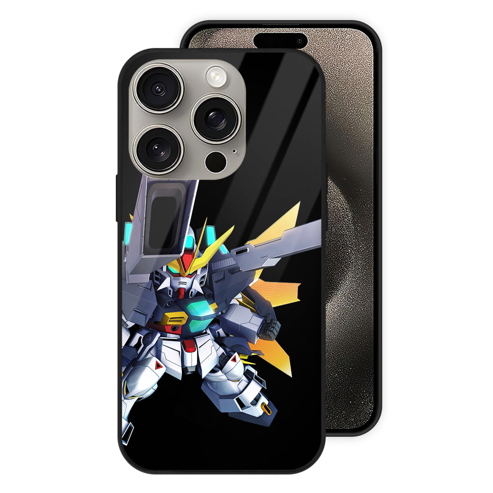 （画像用） 機動戦士ガンダム Mobile Suit Gundam 【iPhone15Pro対応】スマホケース 耐衝撃＆黄変防止 背面ガラス