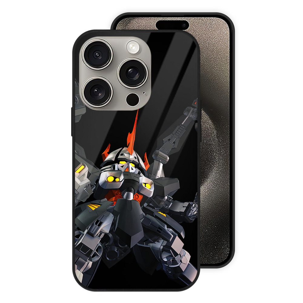 （画像用） 機動戦士ガンダム Mobile Suit Gundam 【iPhone15Pro対応】スマホケース 耐衝撃＆黄変防止 背面ガラス