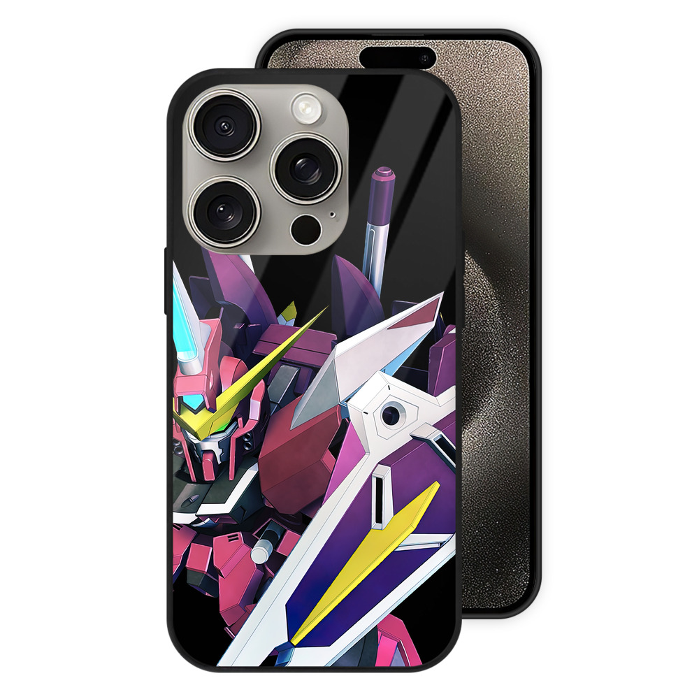 （画像用） 機動戦士ガンダム Mobile Suit Gundam 【iPhone15Pro対応】スマホケース 耐衝撃＆黄変防止 背面ガラス