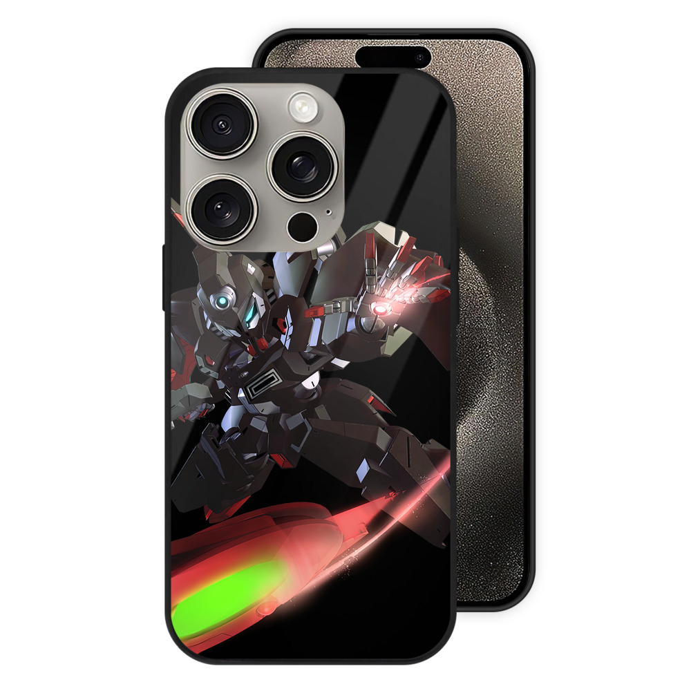 （画像用） 機動戦士ガンダム Mobile Suit Gundam 【iPhone15Pro対応】スマホケース 耐衝撃＆黄変防止 背面ガラス