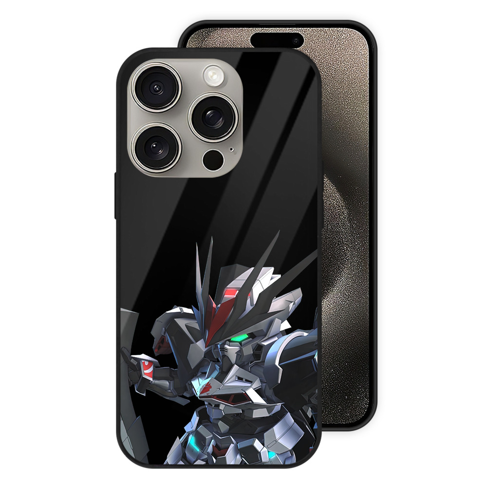 （画像用） 機動戦士ガンダム Mobile Suit Gundam 【iPhone15Pro対応】スマホケース 耐衝撃＆黄変防止 背面ガラス