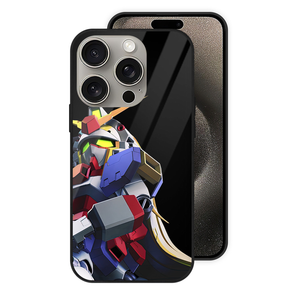 （画像用） 機動戦士ガンダム Mobile Suit Gundam 【iPhone15Pro対応】スマホケース 耐衝撃＆黄変防止 背面ガラス