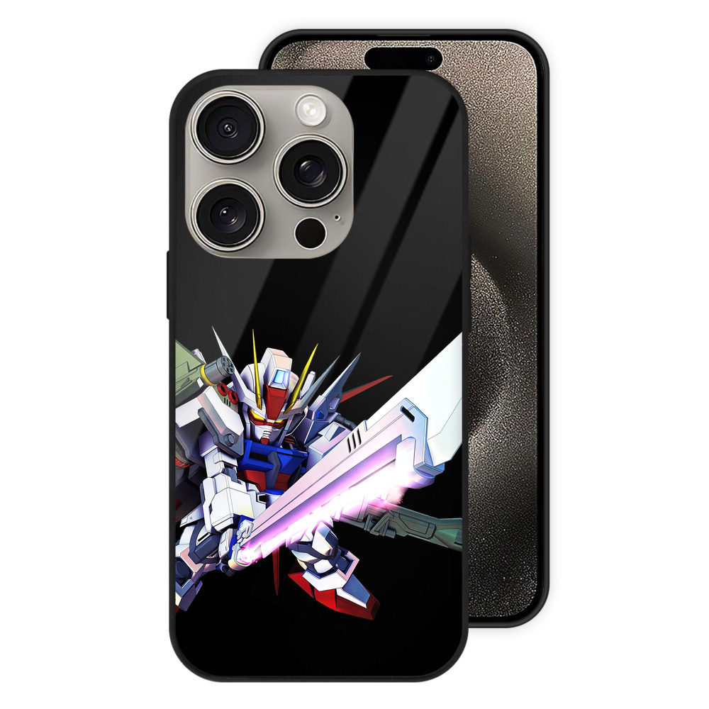 （画像用） 機動戦士ガンダム Mobile Suit Gundam 【iPhone15Pro対応】スマホケース 耐衝撃＆黄変防止 背面ガラス