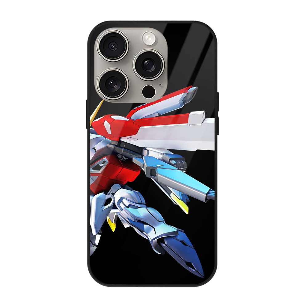 （画像用） 機動戦士ガンダム Mobile Suit Gundam 【iPhone15Pro対応】スマホケース 耐衝撃＆黄変防止 背面ガラス