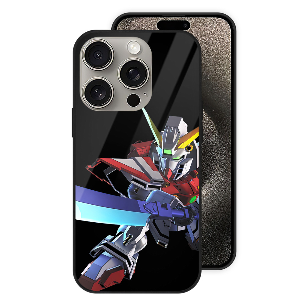 （画像用） 機動戦士ガンダム Mobile Suit Gundam 【iPhone15Pro対応】スマホケース 耐衝撃＆黄変防止 背面ガラス