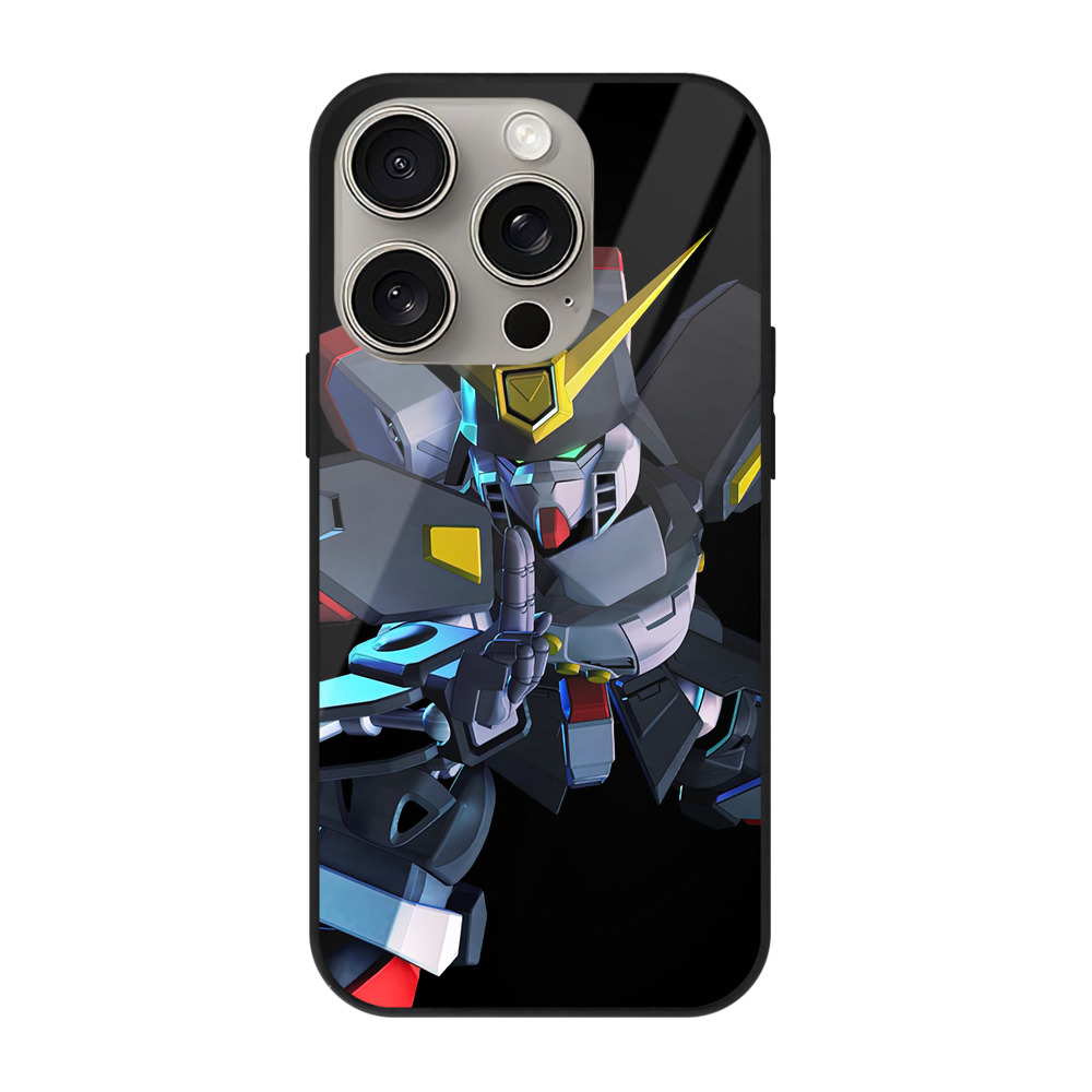 （画像用） 機動戦士ガンダム Mobile Suit Gundam 【iPhone15Pro対応】スマホケース 耐衝撃＆黄変防止 背面ガラス