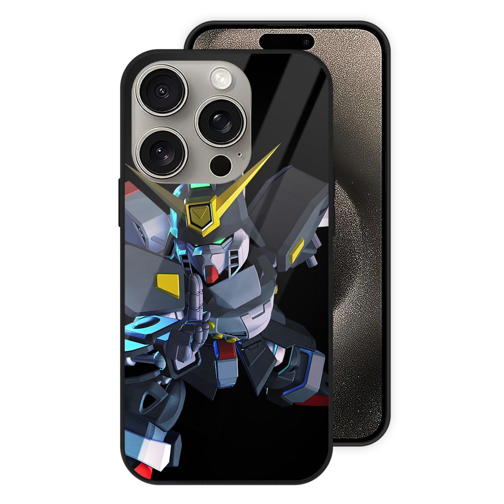 （画像用） 機動戦士ガンダム Mobile Suit Gundam 【iPhone15Pro対応】スマホケース 耐衝撃＆黄変防止 背面ガラス