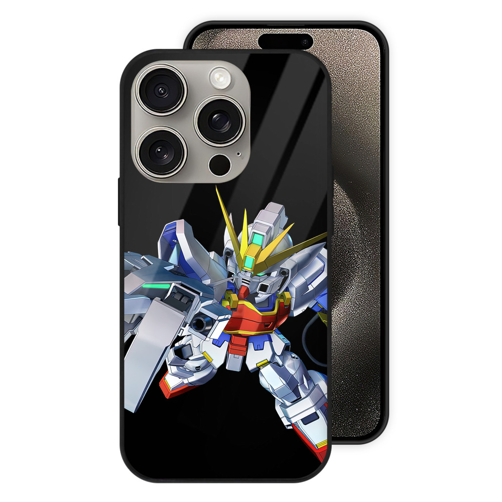 （画像用） 機動戦士ガンダム Mobile Suit Gundam 【iPhone15Pro対応】スマホケース 耐衝撃＆黄変防止 背面ガラス