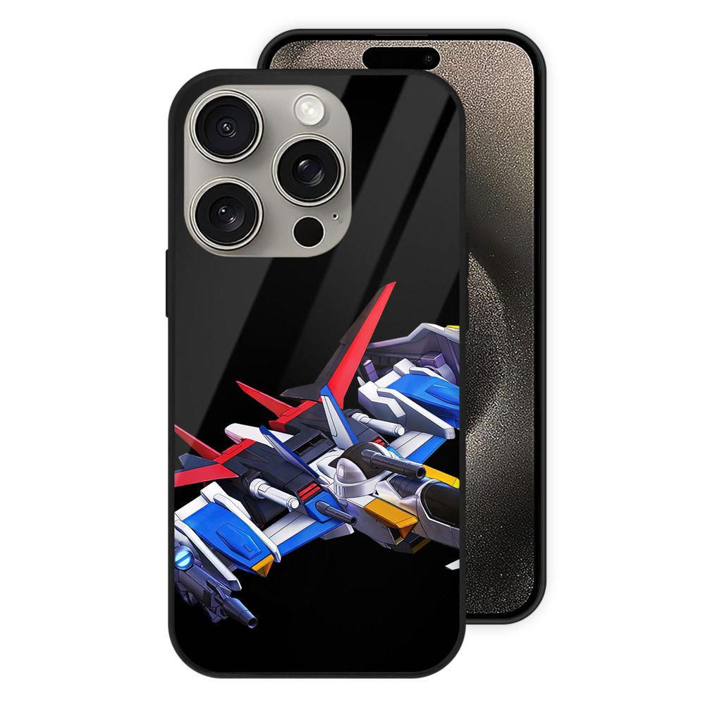 （画像用） 機動戦士ガンダム Mobile Suit Gundam 【iPhone15Pro対応】スマホケース 耐衝撃＆黄変防止 背面ガラス