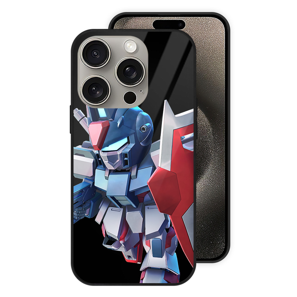 （画像用） 機動戦士ガンダム Mobile Suit Gundam 【iPhone15Pro対応】スマホケース 耐衝撃＆黄変防止 背面ガラス