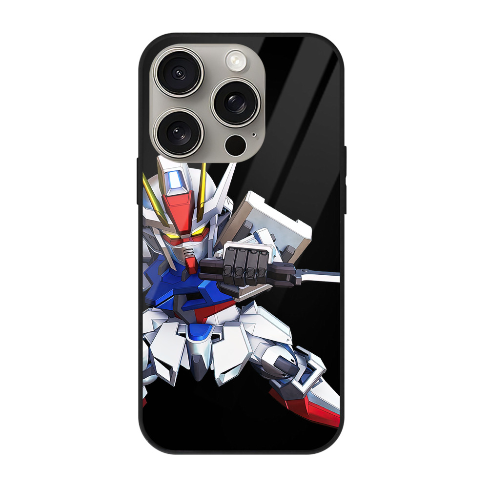 （画像用） 機動戦士ガンダム Mobile Suit Gundam 【iPhone15Pro対応】スマホケース 耐衝撃＆黄変防止 背面ガラス