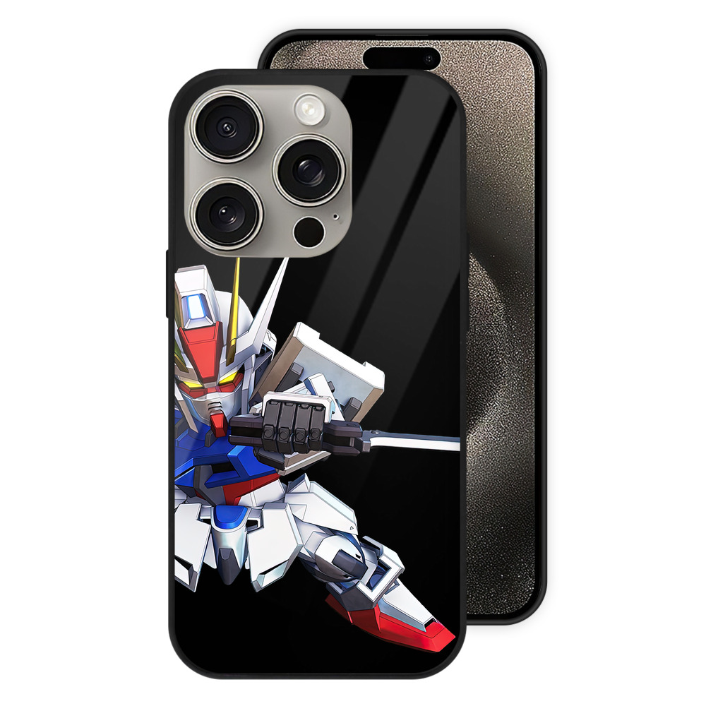 （画像用） 機動戦士ガンダム Mobile Suit Gundam 【iPhone15Pro対応】スマホケース 耐衝撃＆黄変防止 背面ガラス