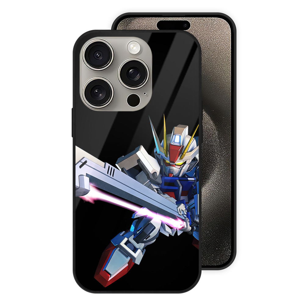 （画像用） 機動戦士ガンダム Mobile Suit Gundam 【iPhone15Pro対応】スマホケース 耐衝撃＆黄変防止 背面ガラス