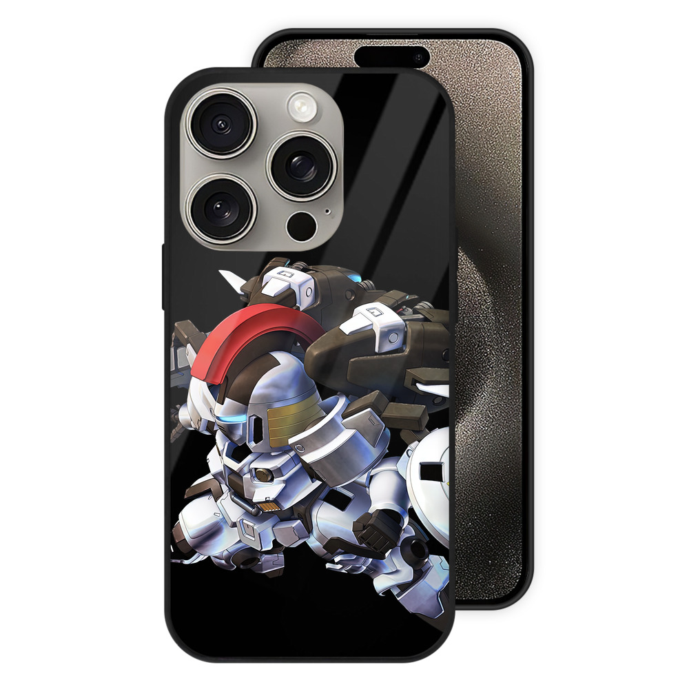 （画像用） 機動戦士ガンダム Mobile Suit Gundam 【iPhone15Pro対応】スマホケース 耐衝撃＆黄変防止 背面ガラス