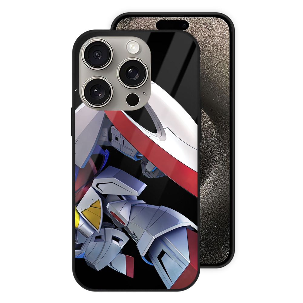 （画像用） 機動戦士ガンダム Mobile Suit Gundam 【iPhone15Pro対応】スマホケース 耐衝撃＆黄変防止 背面ガラス