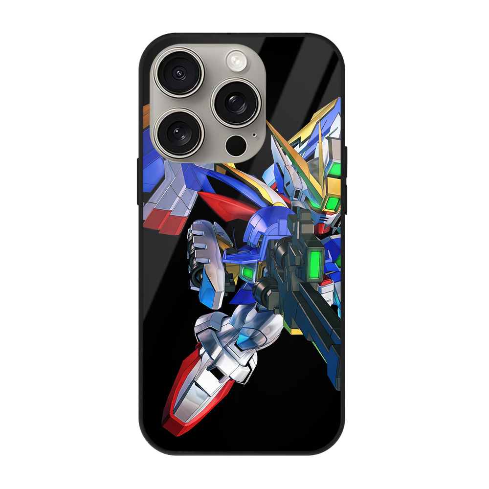 （画像用） 機動戦士ガンダム Mobile Suit Gundam 【iPhone15Pro対応】スマホケース 耐衝撃＆黄変防止 背面ガラス