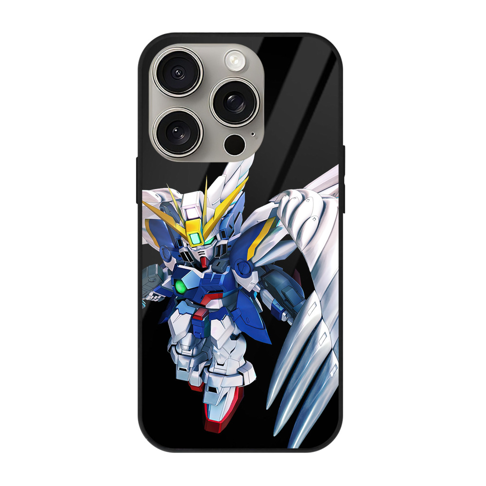 （画像用） 機動戦士ガンダム Mobile Suit Gundam 【iPhone15Pro対応】スマホケース 耐衝撃＆黄変防止 背面ガラス