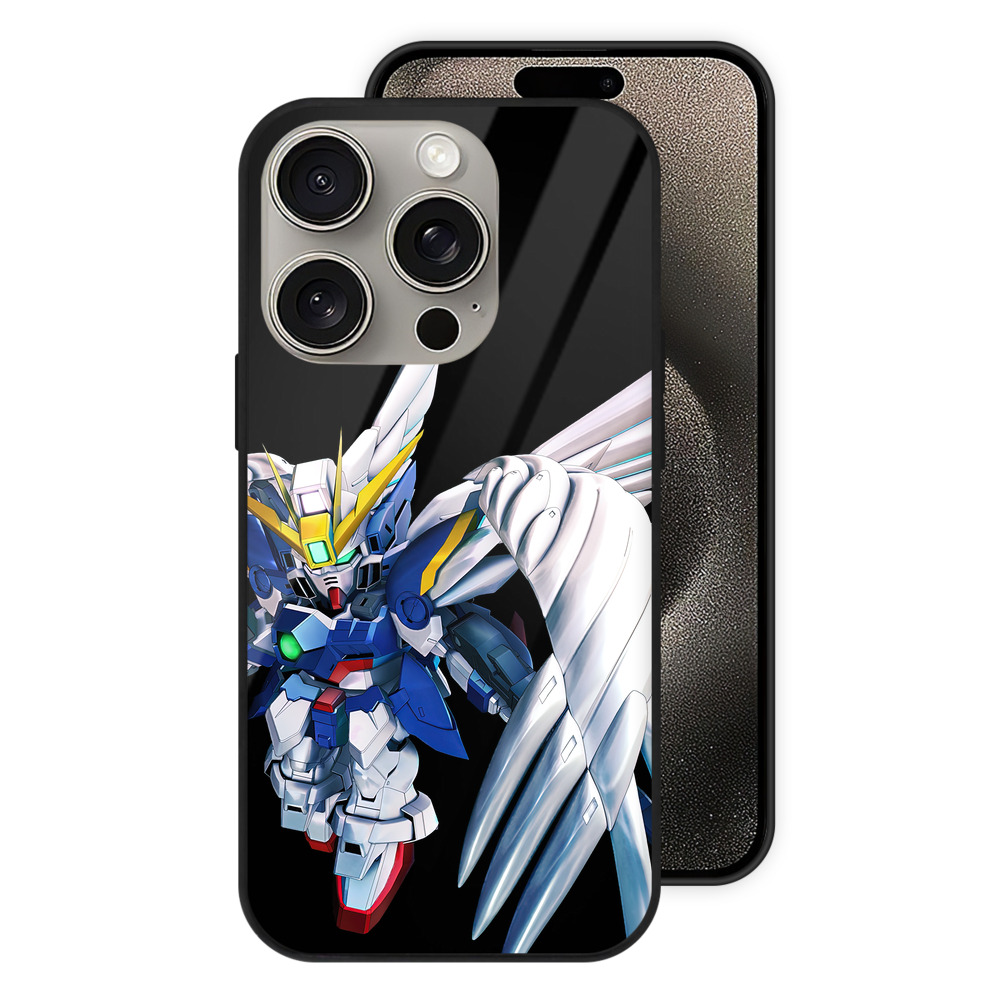 （画像用） 機動戦士ガンダム Mobile Suit Gundam 【iPhone15Pro対応】スマホケース 耐衝撃＆黄変防止 背面ガラス