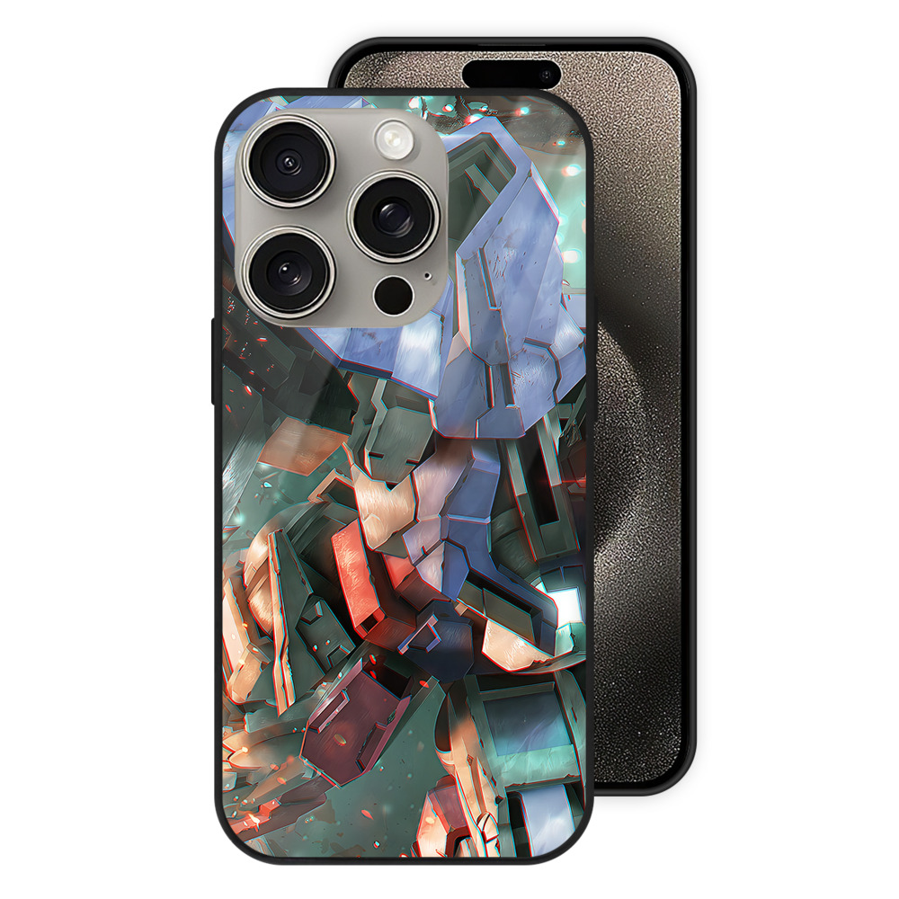 （画像用） 機動戦士ガンダム Mobile Suit Gundam 【iPhone15Pro対応】スマホケース 耐衝撃＆黄変防止 背面ガラス