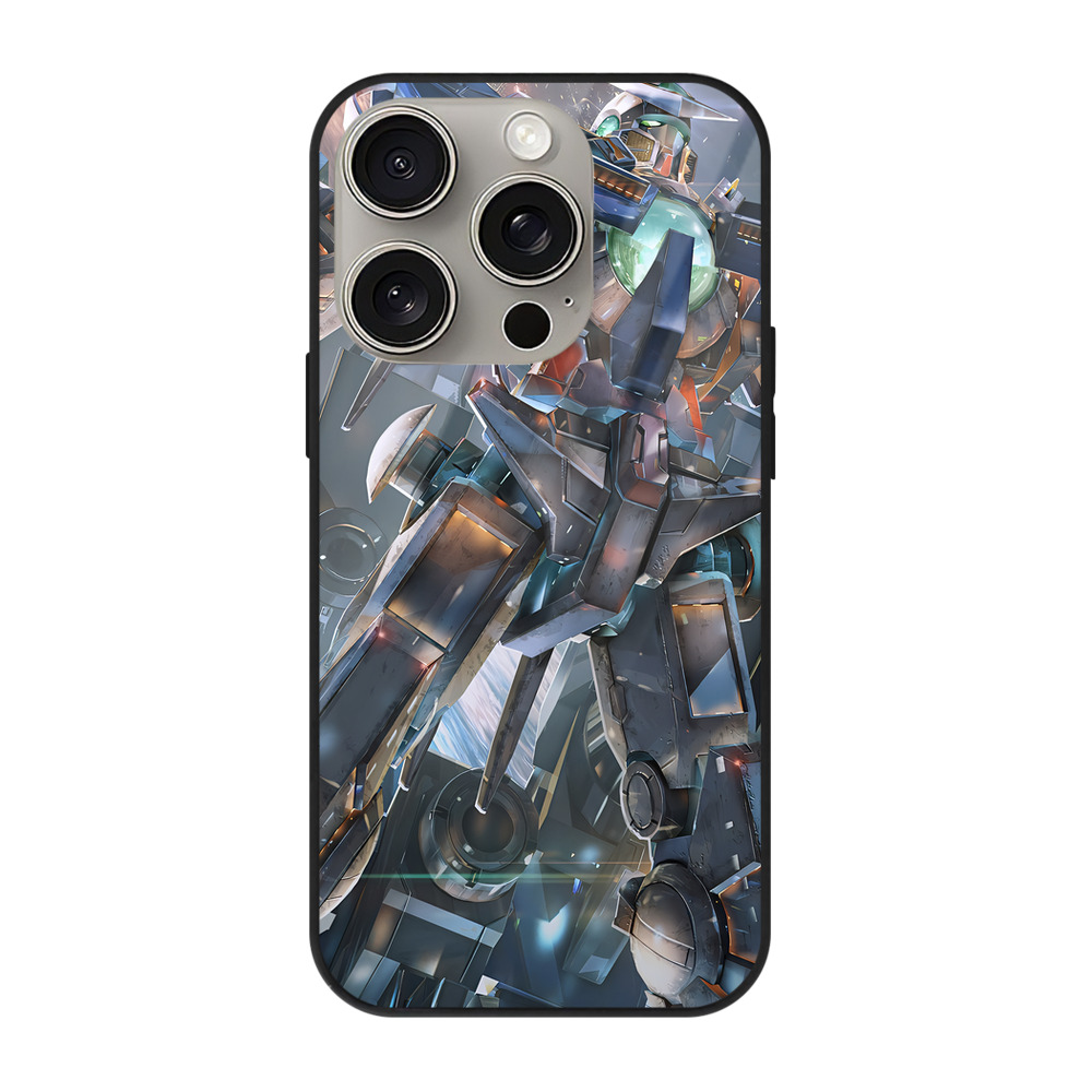 （画像用） 機動戦士ガンダム Mobile Suit Gundam 【iPhone15Pro対応】スマホケース 耐衝撃＆黄変防止 背面ガラス