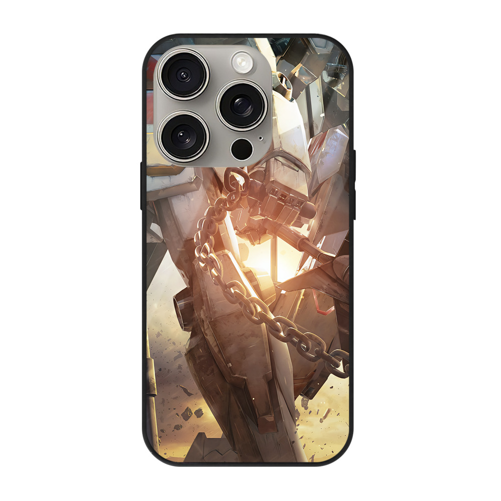 （画像用） 機動戦士ガンダム Mobile Suit Gundam 【iPhone15Pro対応】スマホケース 耐衝撃＆黄変防止 背面ガラス