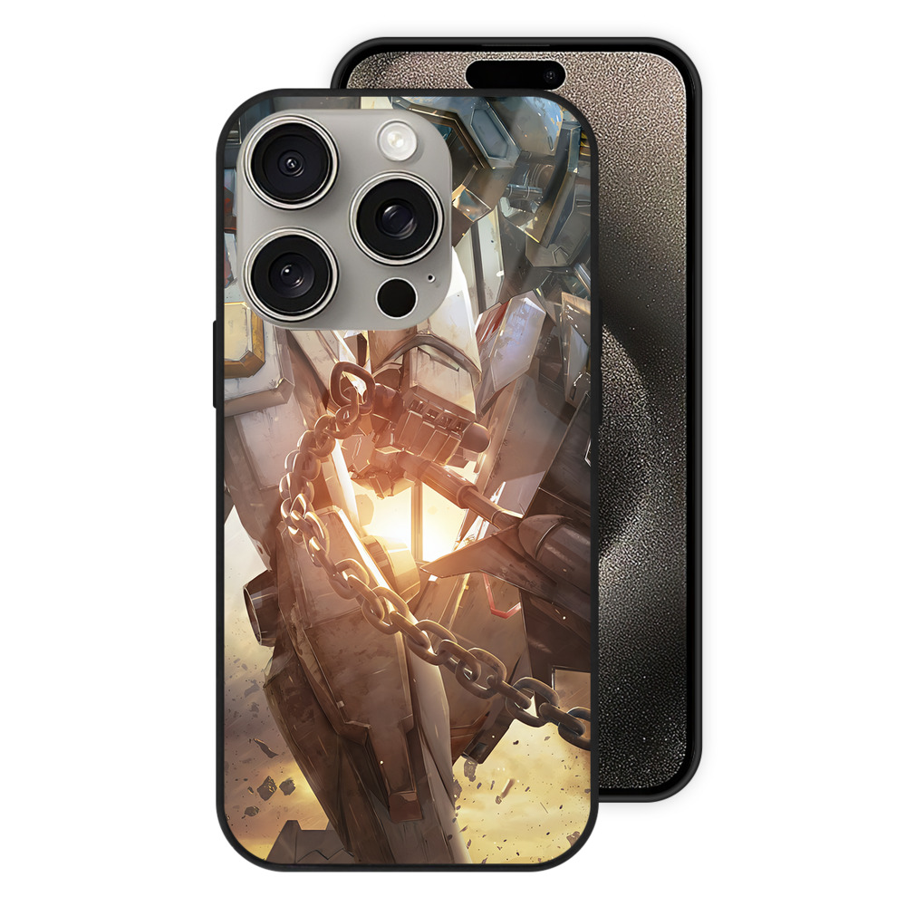 （画像用） 機動戦士ガンダム Mobile Suit Gundam 【iPhone15Pro対応】スマホケース 耐衝撃＆黄変防止 背面ガラス