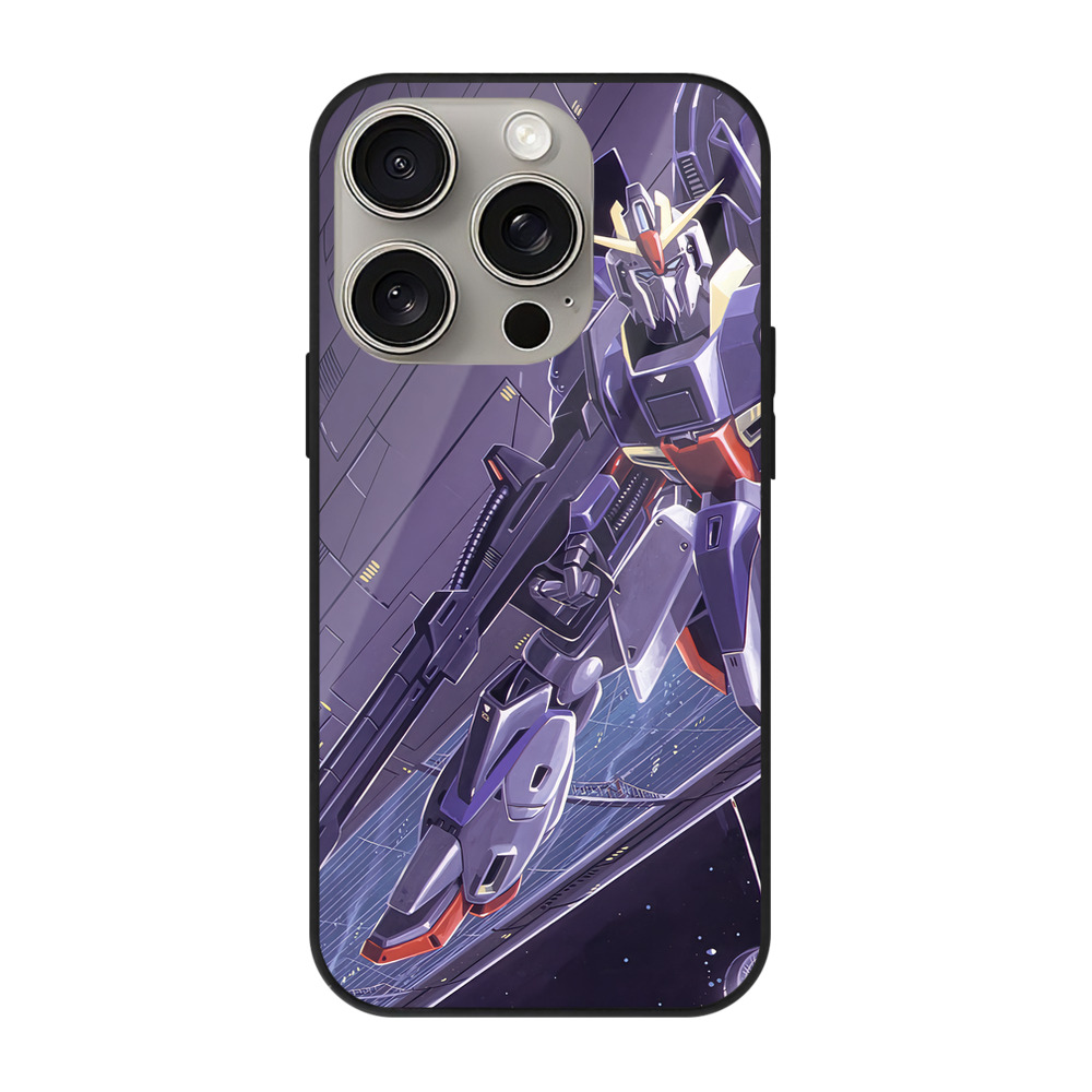 （画像用） 機動戦士ガンダム Mobile Suit Gundam 【iPhone15Pro対応】スマホケース 耐衝撃＆黄変防止 背面ガラス