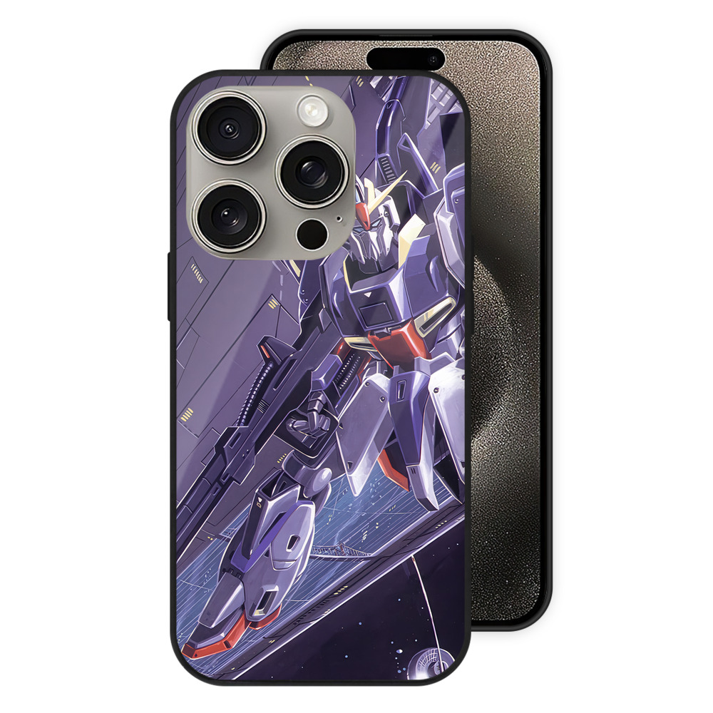 （画像用） 機動戦士ガンダム Mobile Suit Gundam 【iPhone15Pro対応】スマホケース 耐衝撃＆黄変防止 背面ガラス