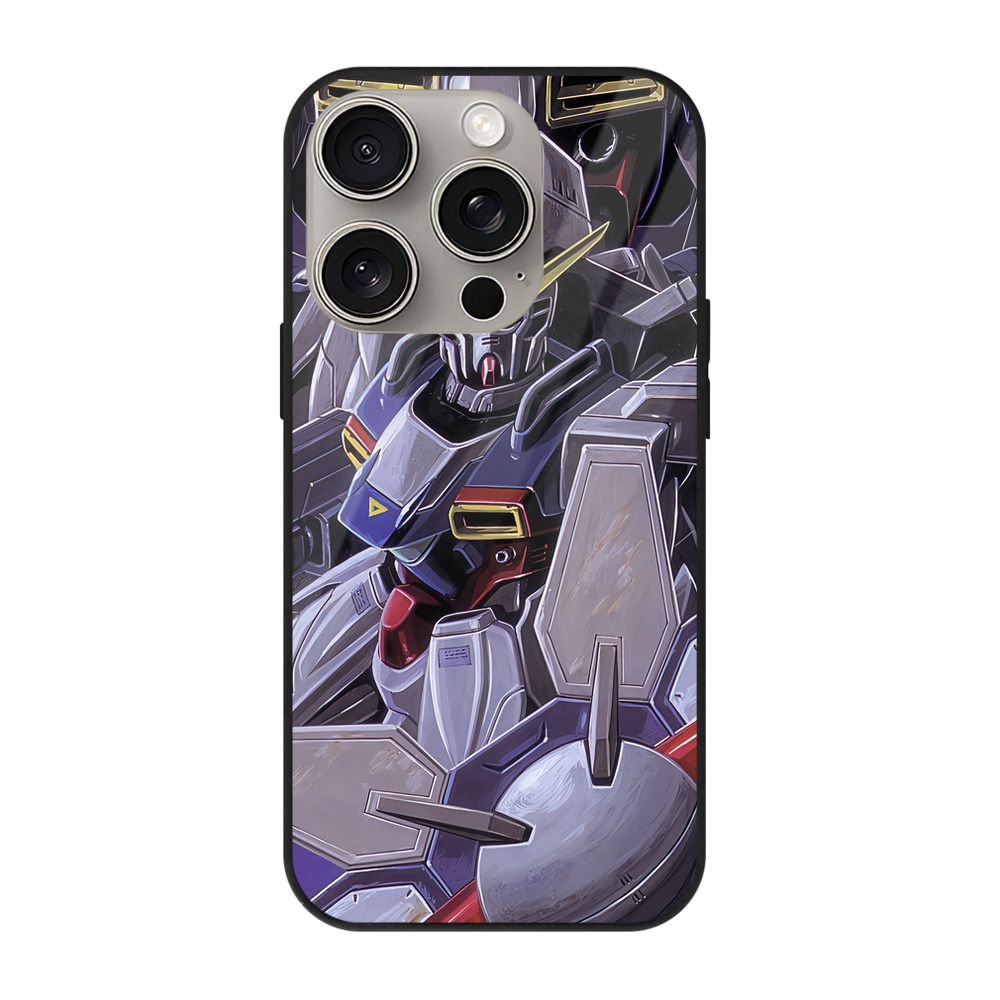 （画像用） 機動戦士ガンダム Mobile Suit Gundam 【iPhone15Pro対応】スマホケース 耐衝撃＆黄変防止 背面ガラス