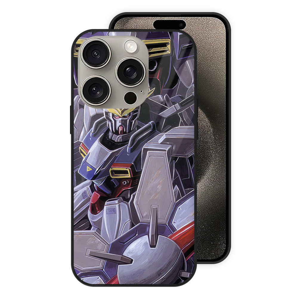 （画像用） 機動戦士ガンダム Mobile Suit Gundam 【iPhone15Pro対応】スマホケース 耐衝撃＆黄変防止 背面ガラス