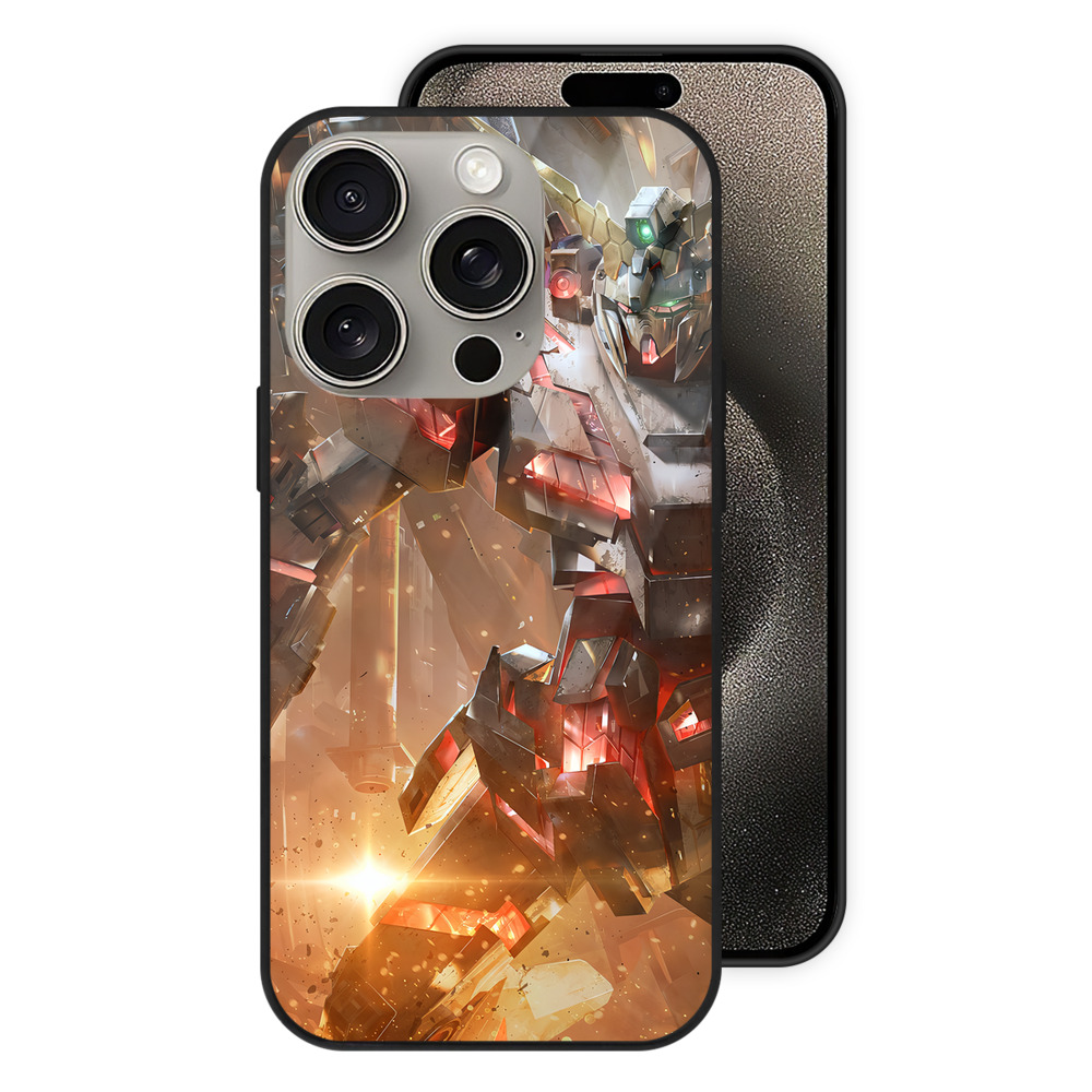（画像用） 機動戦士ガンダム Mobile Suit Gundam 【iPhone15Pro対応】スマホケース 耐衝撃＆黄変防止 背面ガラス