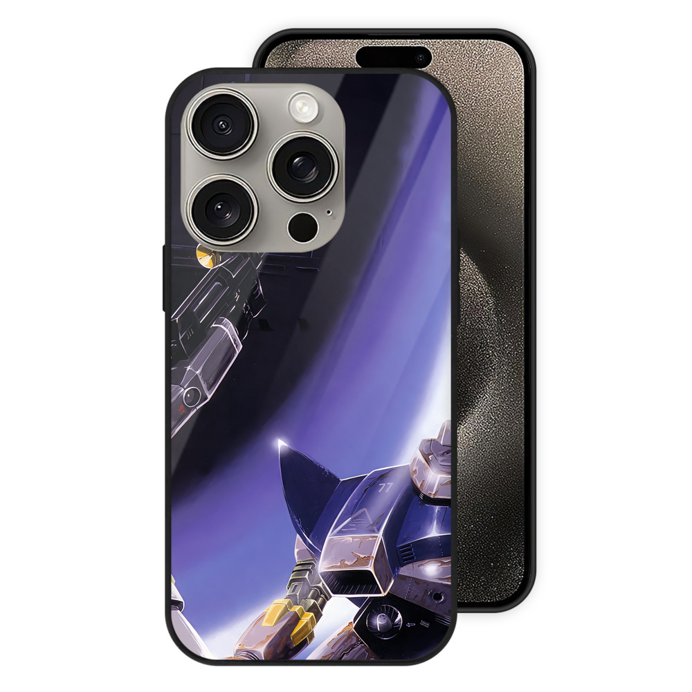 （画像用） 機動戦士ガンダム Mobile Suit Gundam 【iPhone15Pro対応】スマホケース 耐衝撃＆黄変防止 背面ガラス