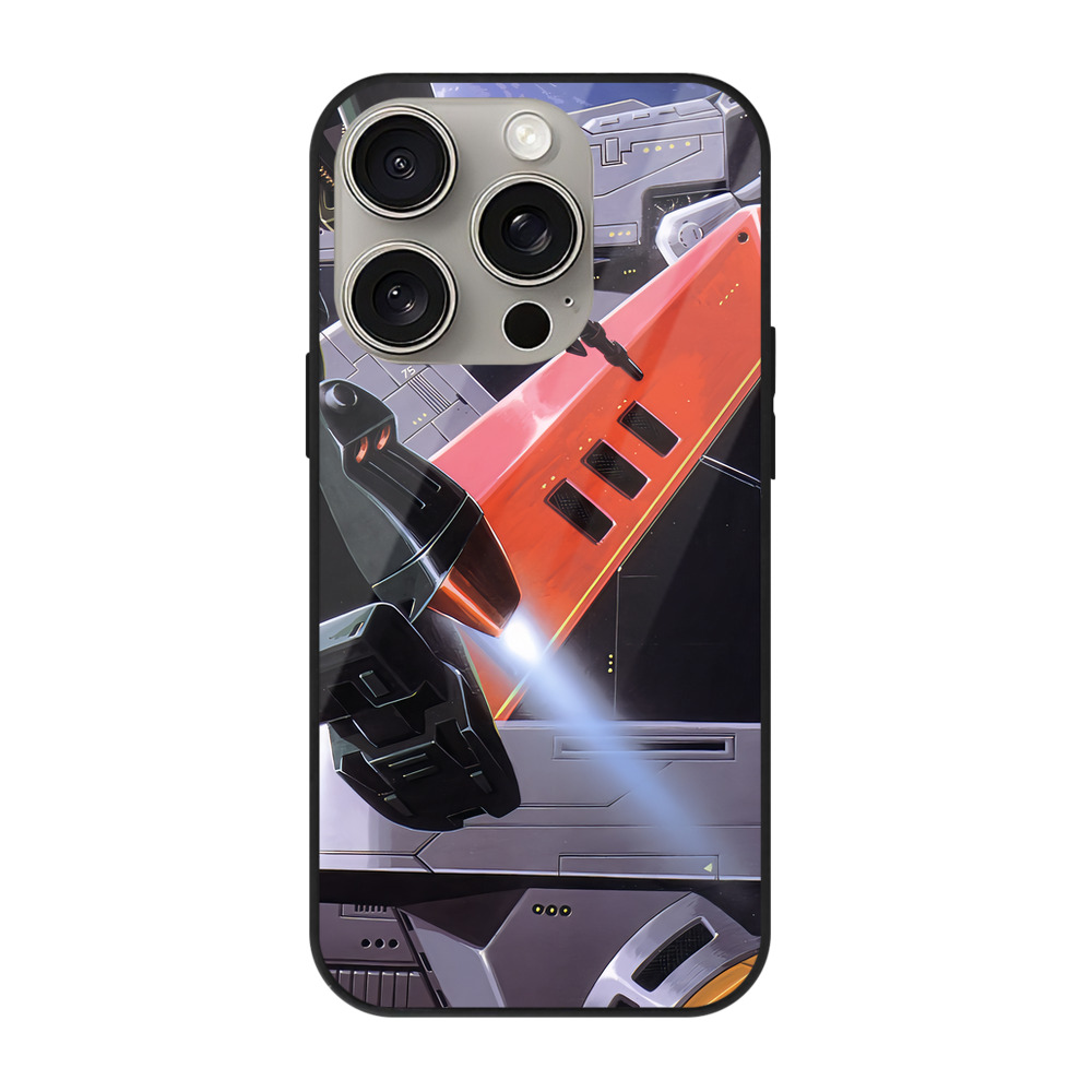 （画像用） 機動戦士ガンダム Mobile Suit Gundam 【iPhone15Pro対応】スマホケース 耐衝撃＆黄変防止 背面ガラス