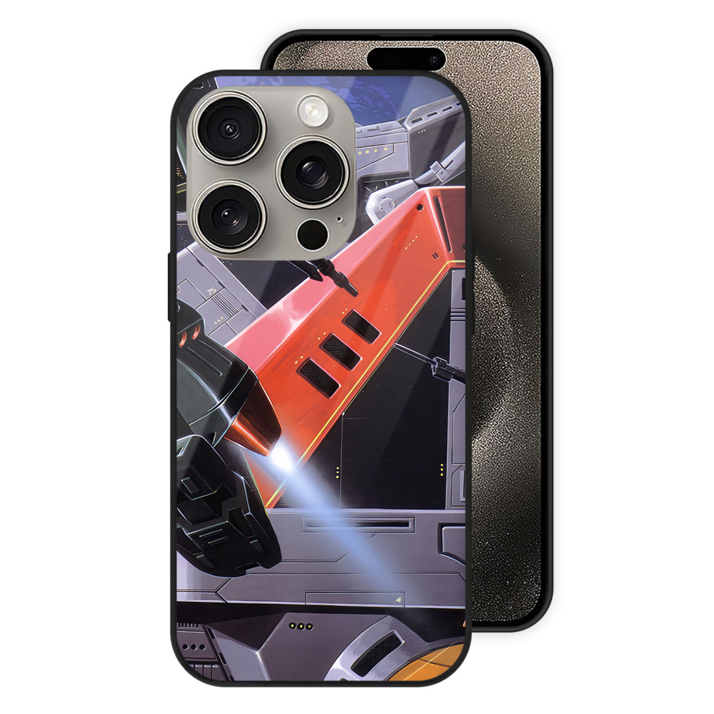 （画像用） 機動戦士ガンダム Mobile Suit Gundam 【iPhone15Pro対応】スマホケース 耐衝撃＆黄変防止 背面ガラス