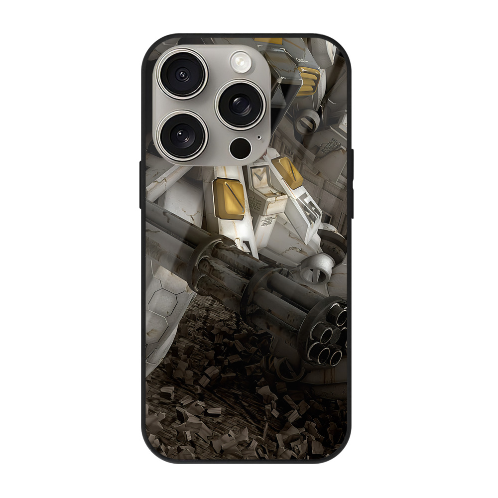 （画像用） 機動戦士ガンダム Mobile Suit Gundam 【iPhone15Pro対応】スマホケース 耐衝撃＆黄変防止 背面ガラス