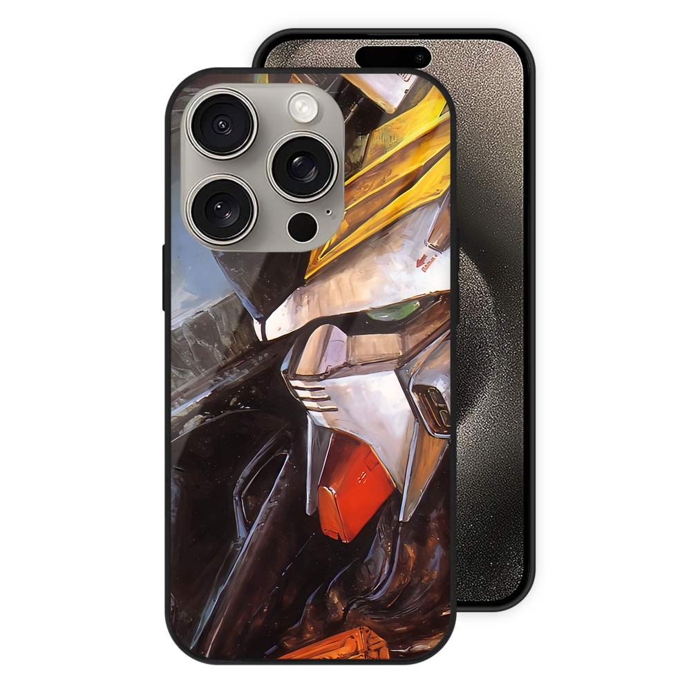 （画像用） 機動戦士ガンダム Mobile Suit Gundam 【iPhone15Pro対応】スマホケース 耐衝撃＆黄変防止 背面ガラス