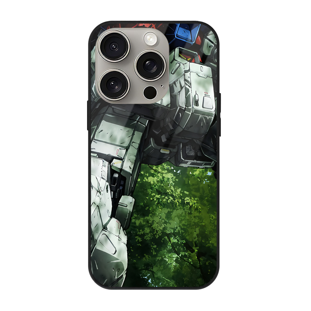 （画像用） 機動戦士ガンダム Mobile Suit Gundam 【iPhone15Pro対応】スマホケース 耐衝撃＆黄変防止 背面ガラス