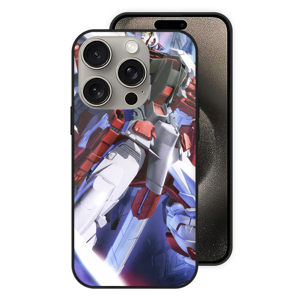 （画像用） 機動戦士ガンダム Mobile Suit Gundam 【iPhone15Pro対応】スマホケース 耐衝撃＆黄変防止 背面ガラス