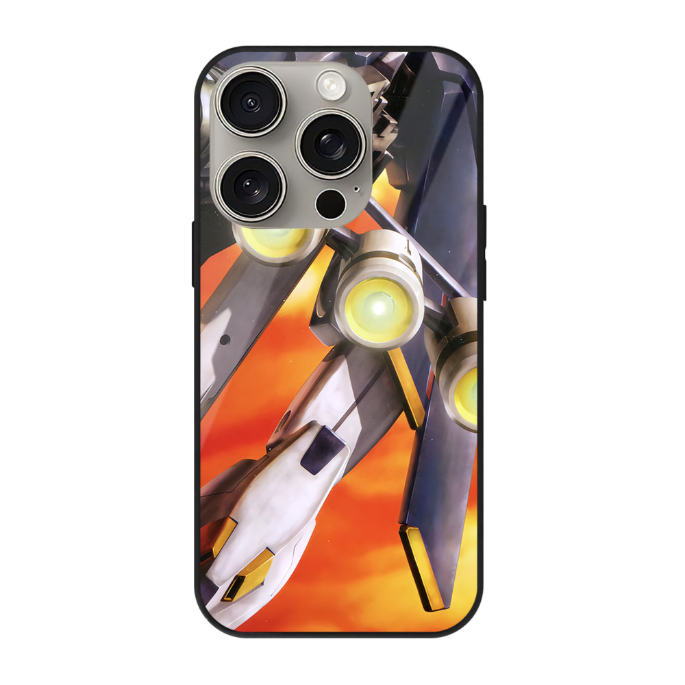 （画像用） 機動戦士ガンダム Mobile Suit Gundam 【iPhone15Pro対応】スマホケース 耐衝撃＆黄変防止 背面ガラス