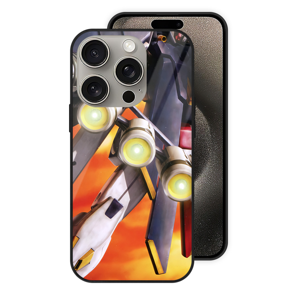 （画像用） 機動戦士ガンダム Mobile Suit Gundam 【iPhone15Pro対応】スマホケース 耐衝撃＆黄変防止 背面ガラス