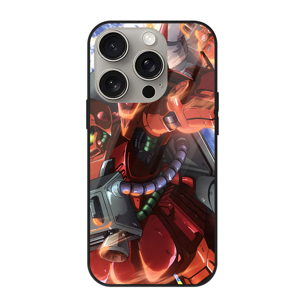 （画像用） 機動戦士ガンダム Mobile Suit Gundam 【iPhone15Pro対応】スマホケース 耐衝撃＆黄変防止 背面ガラス
